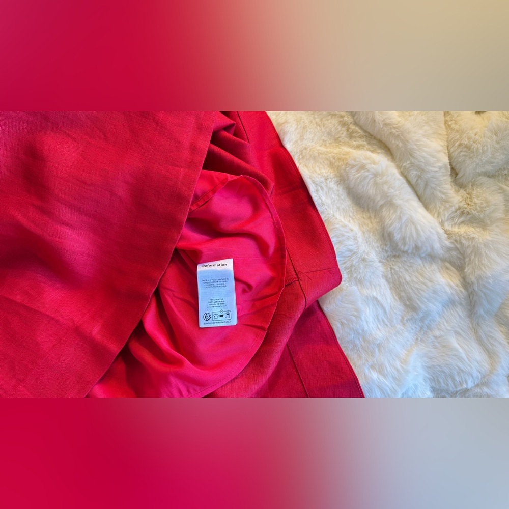 Reformation Monet Linen Dress In Lipstick, Brand new without tags, never worn. - Picture 15 of 16
